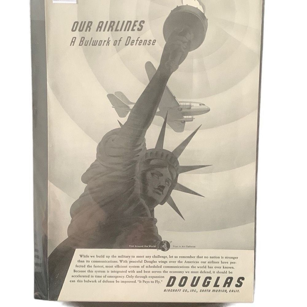 Vintage 1940 Douglas A Bulwark of Defense Ad Advertisement